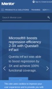 How mentor.com looks like on a mobile device such as an iPhone.