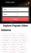 How menucuisine.com looks like on a mobile device such as an iPhone.
