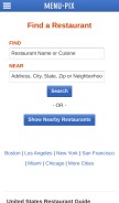 How menupix.com looks like on a mobile device such as an iPhone.