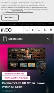 How meo.pt looks like on a mobile device such as an iPhone.