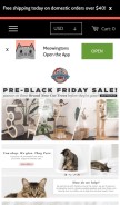 How meowingtons.com looks like on a mobile device such as an iPhone.