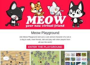 How meowplayground.com looks like on a tablet such as an iPad.