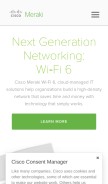 How meraki.com looks like on a mobile device such as an iPhone.