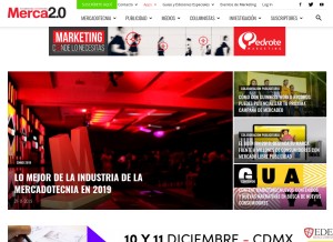 How merca20.com looks like on a tablet such as an iPad.