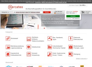 How mercateo.com looks like on a tablet such as an iPad.