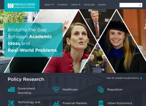How mercatus.org looks like on a tablet such as an iPad.