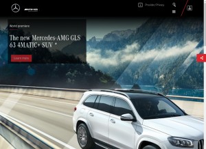 How mercedes-amg.com looks like on a tablet such as an iPad.