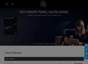 How mercedes-benz.de looks like on a tablet such as an iPad.