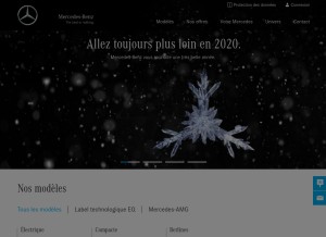How mercedes-benz.fr looks like on a tablet such as an iPad.