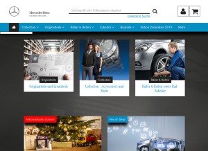 How mercedes-originalteile.de looks like on a tablet such as an iPad.