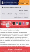 How merchandisebranding.co.uk looks like on a mobile device such as an iPhone.