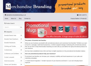 How merchandisebranding.co.uk looks like on a tablet such as an iPad.