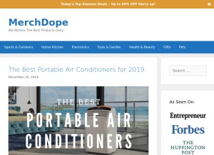 How merchdope.com looks like on a tablet such as an iPad.