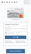 How mercurycards.com looks like on a mobile device such as an iPhone.