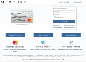 How mercurycards.com looks like on a tablet such as an iPad.