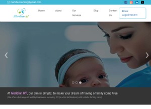How meridianivf.com looks like on a tablet such as an iPad.