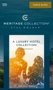 How meritagecollection.com looks like on a mobile device such as an iPhone.