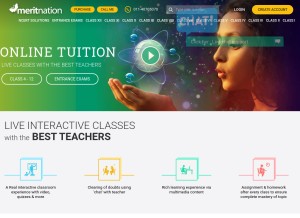 How meritnation.com looks like on a tablet such as an iPad.