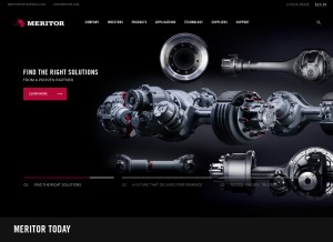 How meritor.com looks like on a tablet such as an iPad.