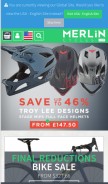 How merlincycles.com looks like on a mobile device such as an iPhone.