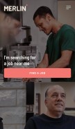 How merlinjobs.com looks like on a mobile device such as an iPhone.