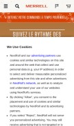How merrell.com looks like on a mobile device such as an iPhone.