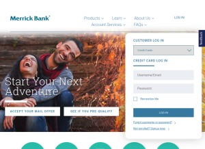 How merrickbank.com looks like on a tablet such as an iPad.