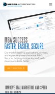 How merrillcorp.com looks like on a mobile device such as an iPhone.
