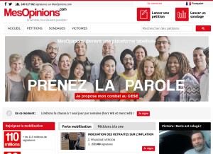 How mesopinions.com looks like on a tablet such as an iPad.