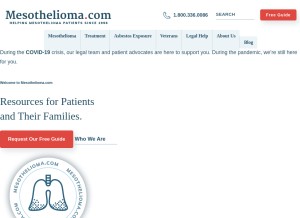 How mesothelioma.com looks like on a tablet such as an iPad.