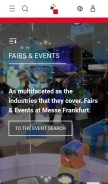 How messefrankfurt.com looks like on a mobile device such as an iPhone.