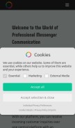 How messengerpeople.com looks like on a mobile device such as an iPhone.