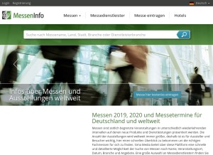 How messeninfo.de looks like on a tablet such as an iPad.