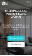 How mesterilocali.ro looks like on a mobile device such as an iPhone.