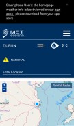 How met.ie looks like on a mobile device such as an iPhone.