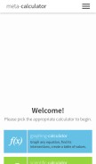 How meta-calculator.com looks like on a mobile device such as an iPhone.