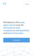 How metabase.com looks like on a mobile device such as an iPhone.