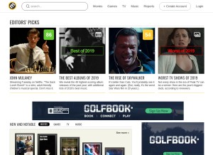 How metacritic.com looks like on a tablet such as an iPad.