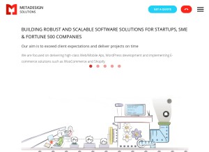 How metadesignsolutions.com looks like on a tablet such as an iPad.
