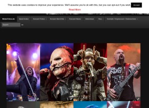 How metal-fotos.de looks like on a tablet such as an iPad.