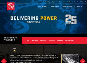 How metaldyne.com looks like on a tablet such as an iPad.