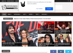 How metalheadzone.com looks like on a tablet such as an iPad.