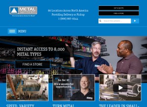 How metalsupermarkets.com looks like on a tablet such as an iPad.