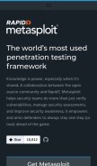 How metasploit.com looks like on a mobile device such as an iPhone.
