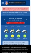 How meteo-chambery.com looks like on a mobile device such as an iPhone.
