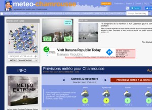 How meteo-chamrousse.com looks like on a tablet such as an iPad.