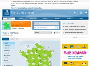 How meteo.fr looks like on a tablet such as an iPad.