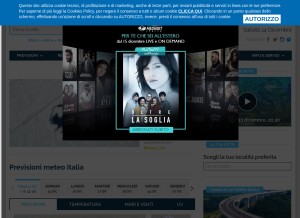How meteo.it looks like on a tablet such as an iPad.