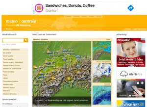 How meteocentrale.ch looks like on a tablet such as an iPad.