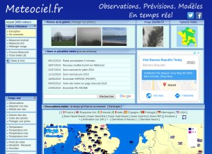 How meteociel.fr looks like on a tablet such as an iPad.